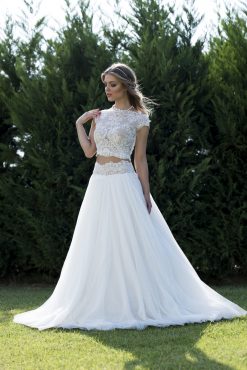 Faidra – Modern Two-Piece Wedding Dress with Lace - Image 4