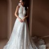 Νυφικό Idril Α γραμμής με halter λαιμόκοψη - Fashion Brides Σέρρες.