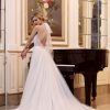 Νυφικό Jasmine Α γραμμής εξώπλατο με πουά τούλι - Fashion Brides Σέρρες.