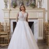 Πριγκιπικό νυφικό Jenifer με γκλίτερ και στρας - Fashion Brides Σέρρες.