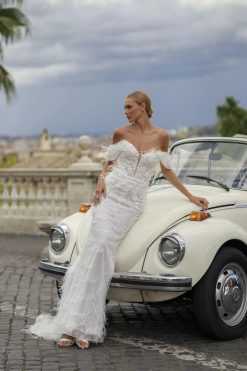 Νυφικό Virginia γοργονέ με φτερά - Fashion Brides Σέρρες