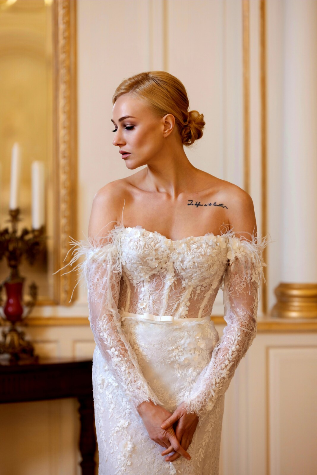 Ρομαντική εμφάνιση νυφικού Lara με δαντέλα - Fashion Brides Σέρρες.